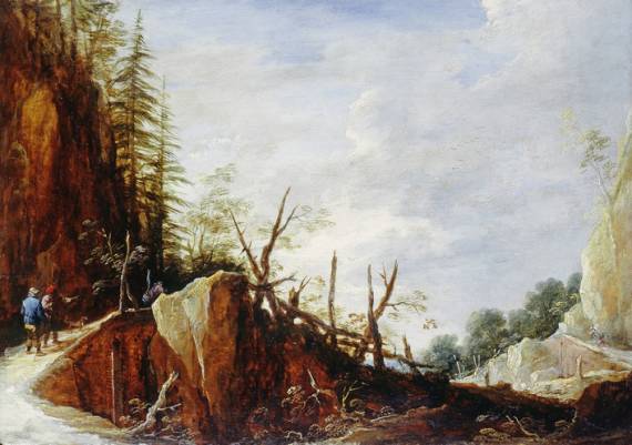 Figures on a Rocky Pass