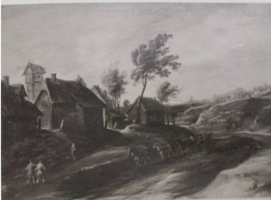 Landscape with Hamlet and Sunken Road