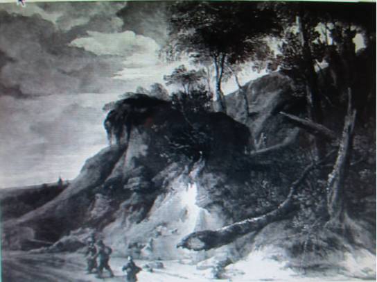 Hilly Landscape with Broken Tree