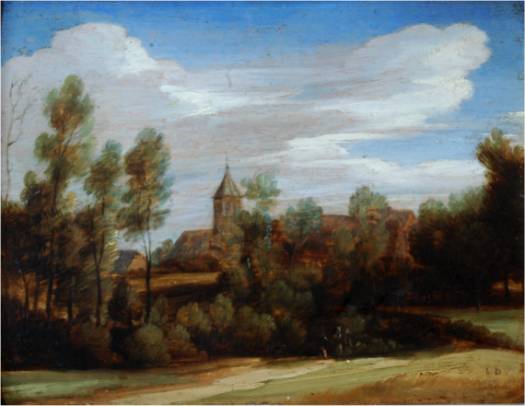 A Hamlet behind Trees