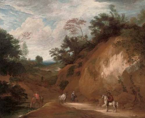 Landscape with a Rider watering a Horse at a Stream