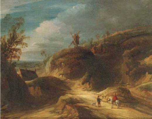 Mountainous Landscape with Travelers