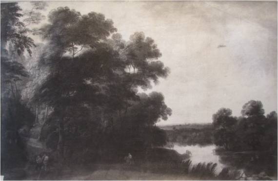 Travellers on a Path near a Pond