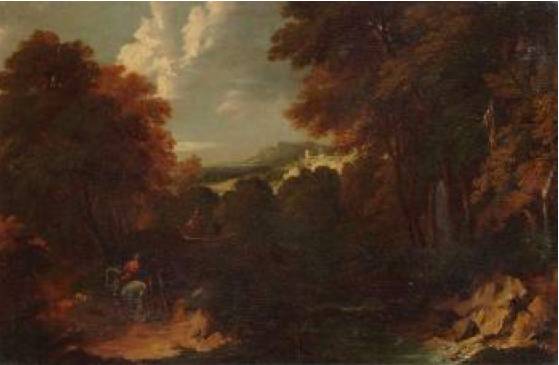 Wooded Landscape with Horsemen 