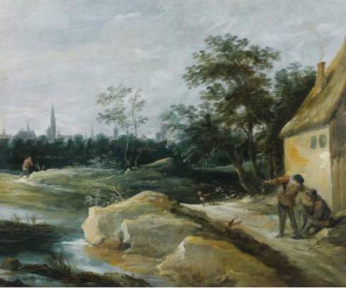 River Landscape with the Roofs of Antwerp
