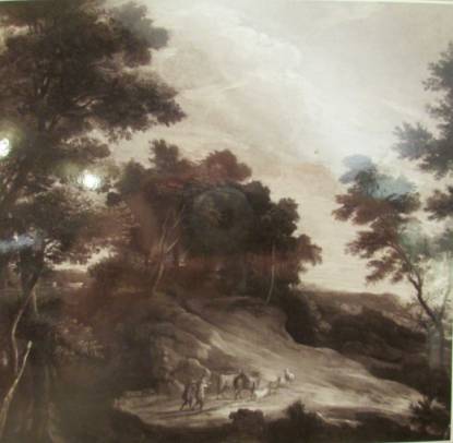 Travellers and Livestock in a Hilly Landscape