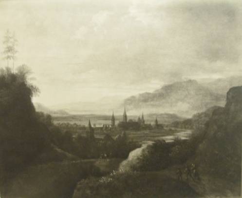 Montainous Landscape with River and Six Bell Towers