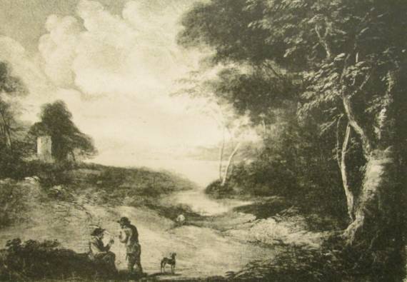 Landscape with Tower and chatting Men