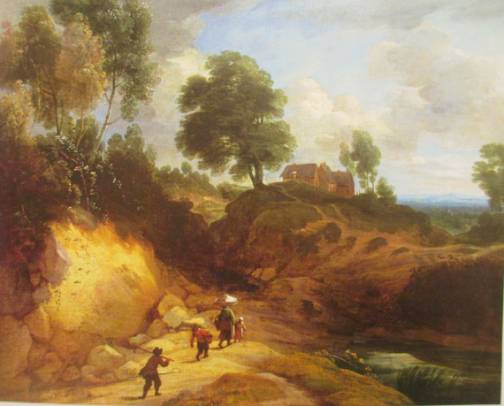 Figures on an Uphill Country Road 