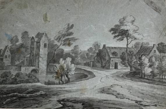Road crossing a Village