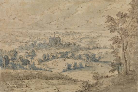 Landscape with Distant View of a Town and Church