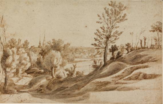 Open Landscape with Church among Trees