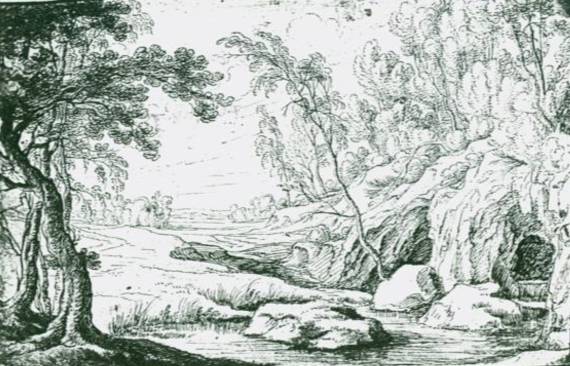 Wooded Landscape with Rocks and River