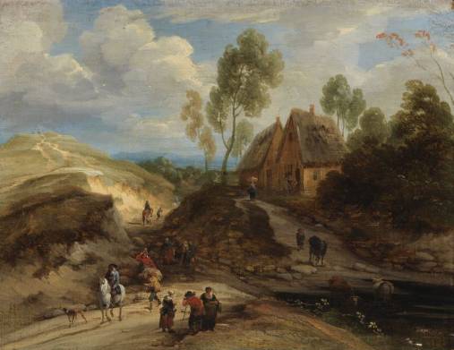 Landscape with Horseman and Peasants 