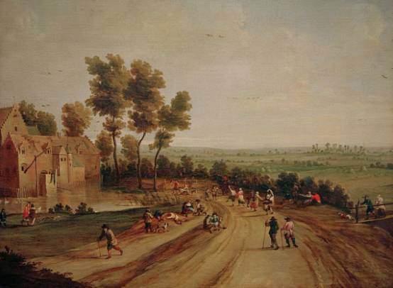 Landscape with dancing Peasants