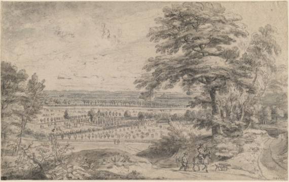 Panorama Landscape with Falconers