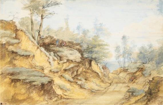 Sunken and Sandy Road in a Wooded Landscape