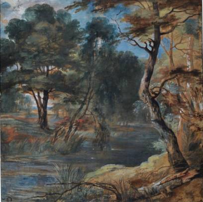 Wooded Landscape Crossed by a Stream