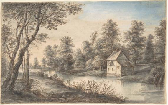 Wooded Landscape with a House beside a River