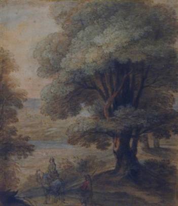 Two Travellers in a Landscape
