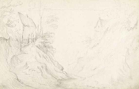 Landscape with a Stream between Hills topped by Houses