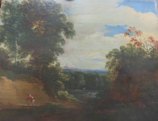 Landscape with a View on a Pond