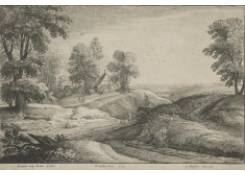 Hilly Landscape with a Man and a Dog