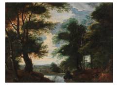 A Wooded Landscape with Hunters