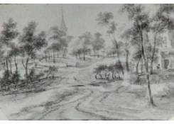 A Landscape with a Church in the Background and Scattered Trees 