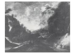 Work 1190: Peasants Resting on a Track by a Waterfall in a Rocky Wooded Landscape