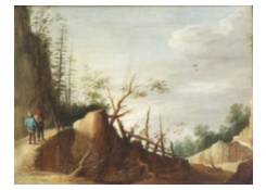 Work 1203: A Rocky Landscape with Figures Conversing on a Path 