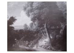 Road at Forest Edge with Peasants 