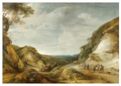 Work 183: Hilly Landscape with Carts and Riders