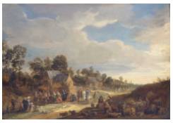 Work 294: Village Street with Dancing Peasants, Travelers and Wanderers