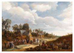 Work 294: Village Street with Dancing Peasants, Travelers and Wanderers