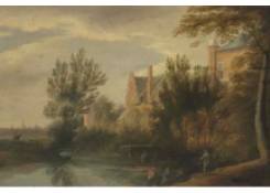 A River Landscape with Fishermen 