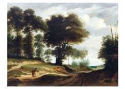 Countryside Landscape with Travelers