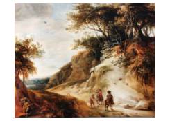 Work 495: Wooded Sandhill with Horsemen en Travelers