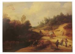 Undulating Landscape Scene with Travellers 