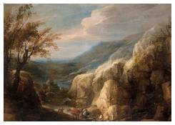 An Extensive Mountainous Landscape With Figures 