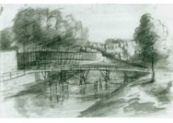 Wooden Bridge over a River