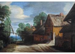 paintings CB:757 Farmhouse on a Sandy Road near a Well
