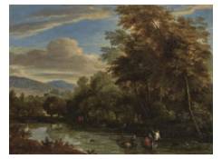 paintings CB:808 A River with Fishermen Boats