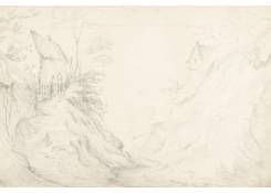 Work 955: Landscape with a Stream between Hills topped by Houses